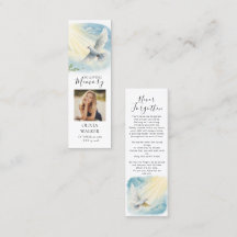 Dove in Sunlight Funeral Keepsake Bookmark