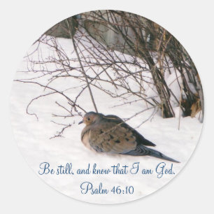 Dove in the Snow Scripture Stickers