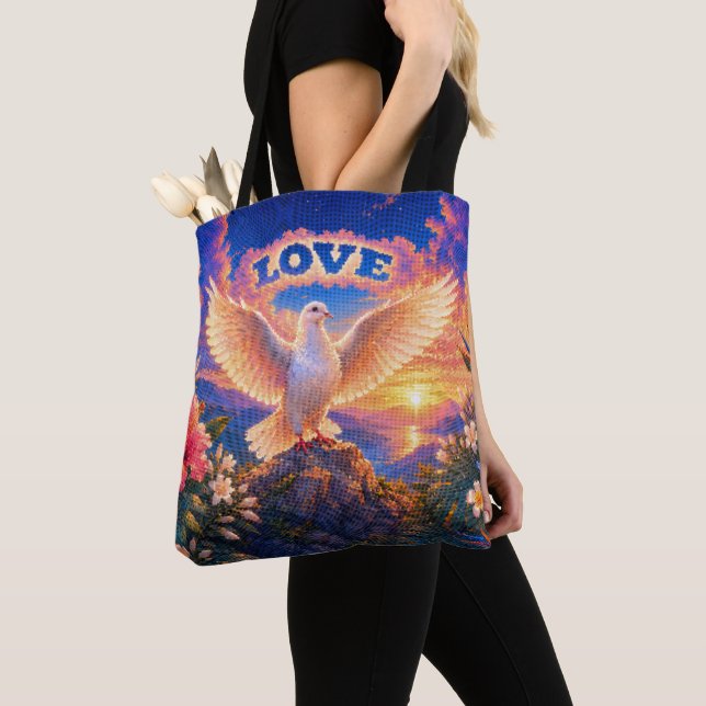 Dove | Love Above All Tote Bag (Close Up)