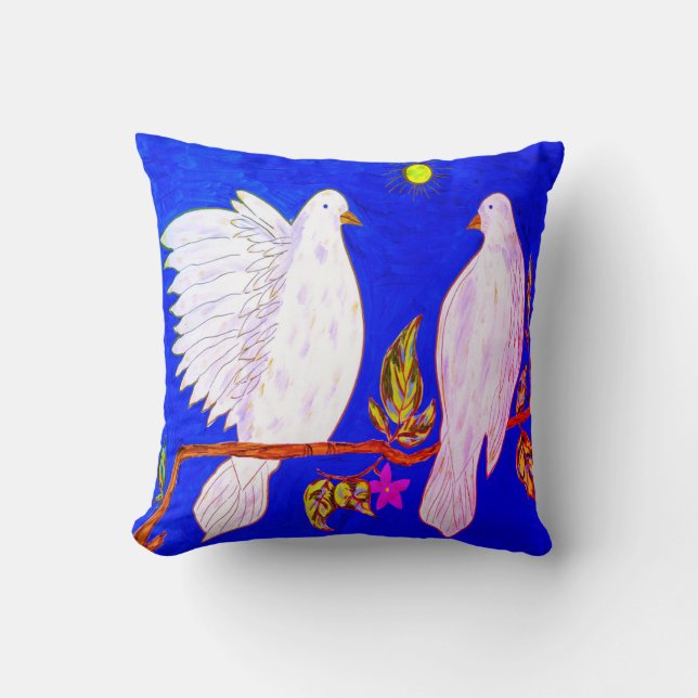 Dove Love Throw Pillow (Front)