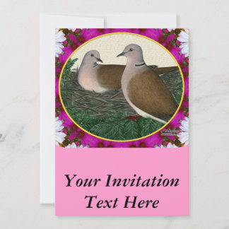 Dove Nest and Flowers Invitation
