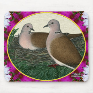 Dove Nest and Flowers Mouse Pad