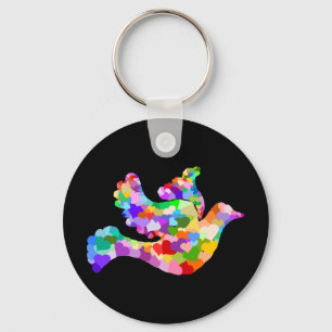 Dove of Hearts Key Ring