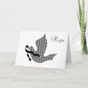 Dove of Hope Black Ribbon - Melanoma Holiday Card