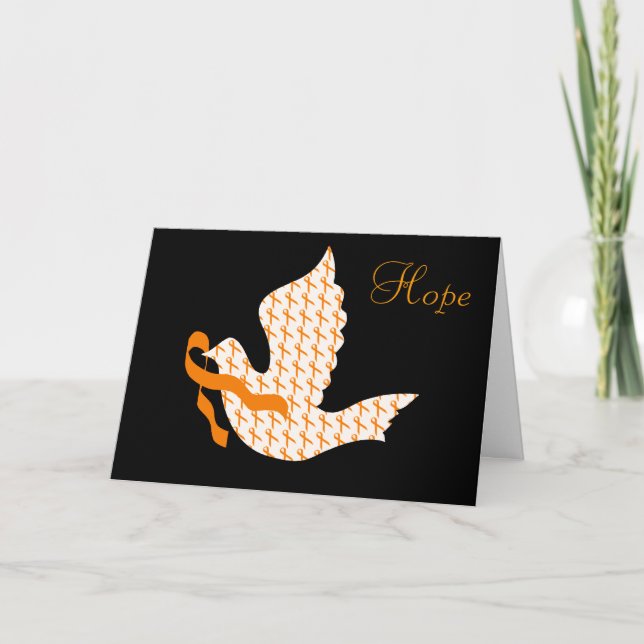 Dove of Hope Orange Ribbon - Leukemia Holiday Card (Front)