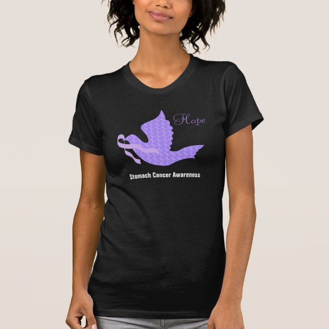 Dove of Hope Periwinkle Ribbon - Stomach Cancer T-Shirt (Front)