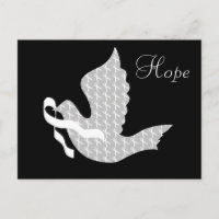 Dove of Hope White Ribbon - Lung Cancer