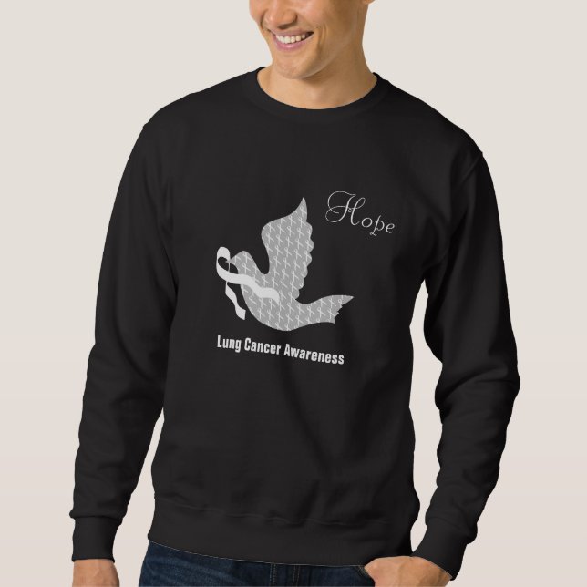 Dove of Hope White Ribbon - Lung Cancer Sweatshirt (Front)