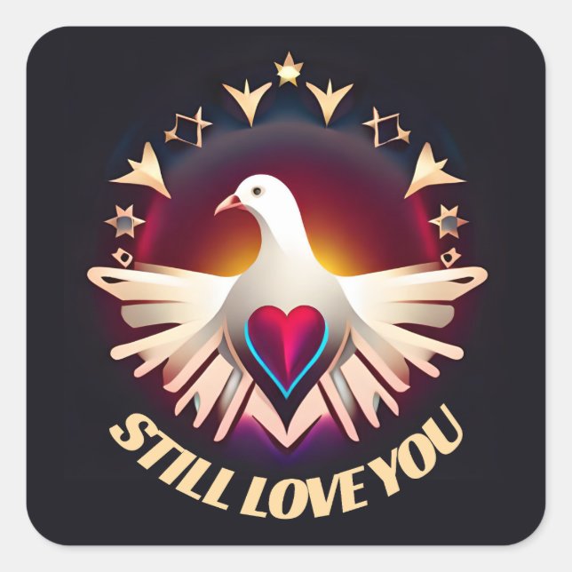 Dove of Love Express Your Affection with Style Square Sticker (Front)