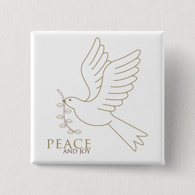 Dove of peace 15 cm square badge (Front)