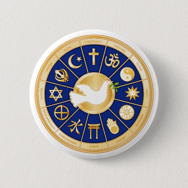 Dove of Peace 6 Cm Round Badge (Front)