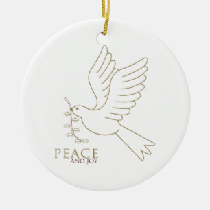 Dove of peace ceramic tree decoration