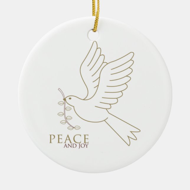 Dove of peace ceramic tree decoration (Front)