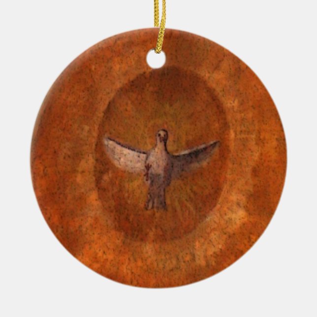 Dove of Peace Ceramic Tree Decoration (Front)