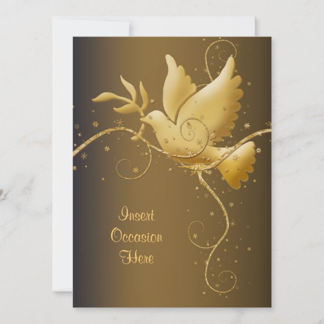 Dove of peace Christmas Invitation (Front)
