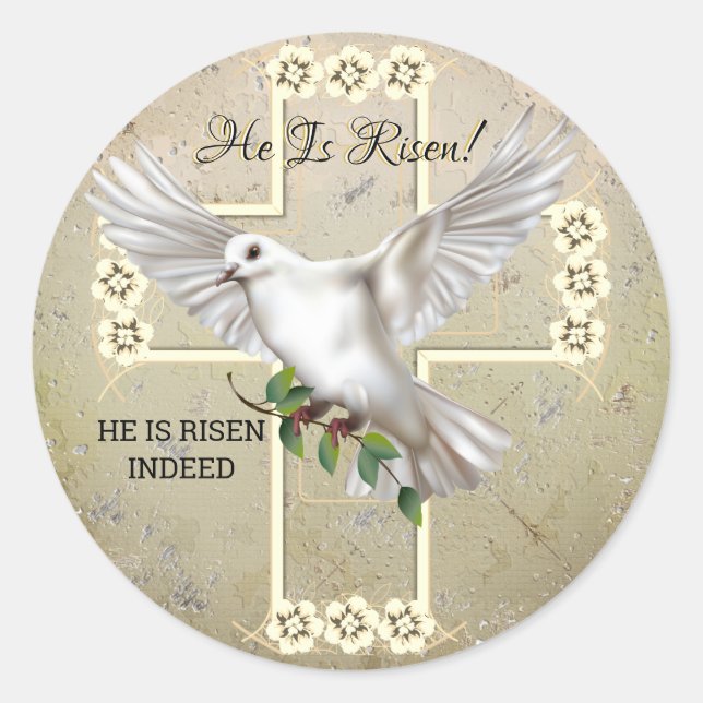 Dove of Peace Easter Classic Round Sticker (Front)