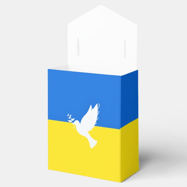Dove of Peace Favour Box Ukrainian Flag - Freedom (Opened)