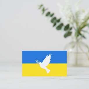 Dove of Peace Flag of Ukraine - Freedom Business Card