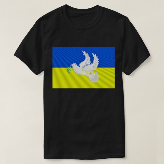 Dove of Peace - Flag of Ukraine - Freedom - Peace T-Shirt (Design Front)