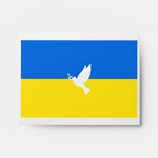 Dove of Peace - Flag of Ukraine - Peace Envelope (Front)