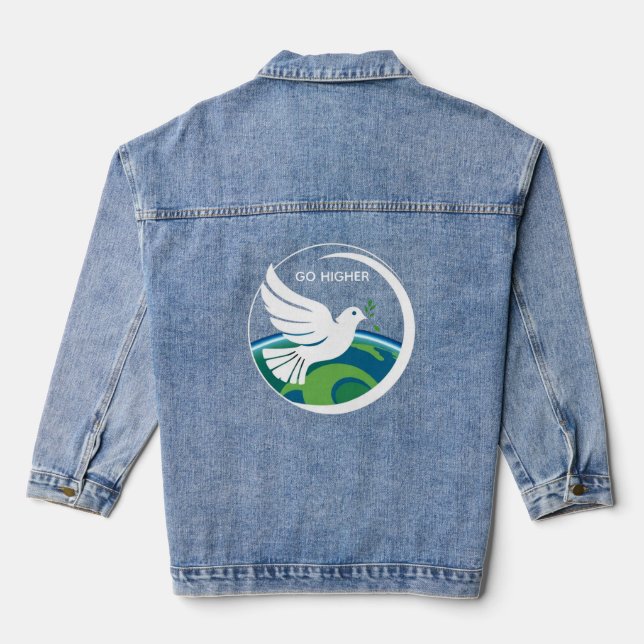 DOVE OF PEACE GO HIGHER DENIM JACKET (Back)