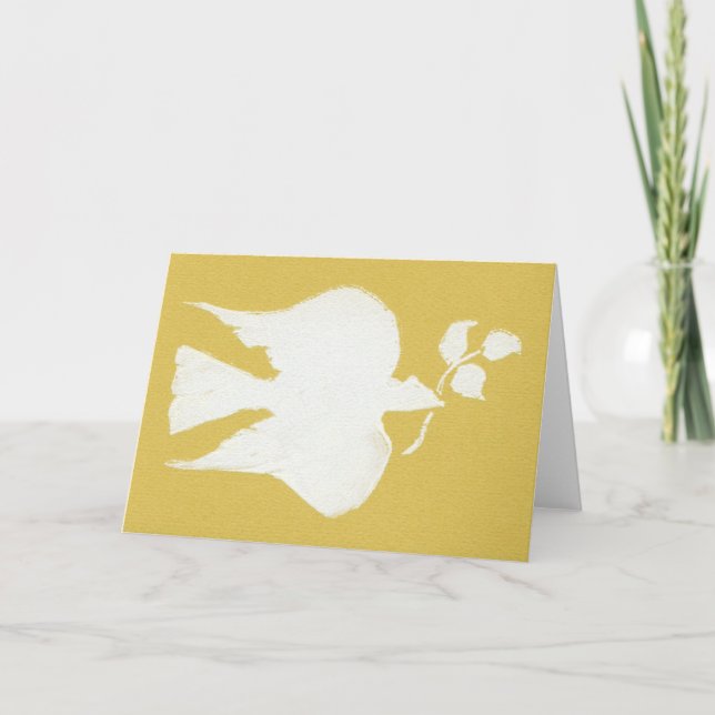 Dove of Peace, Gold Holiday Card (Front)