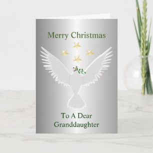 Dove Of Peace Granddaughter Christmas Holiday Card
