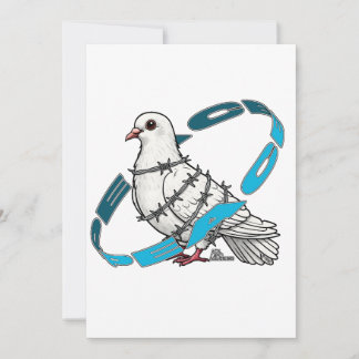Dove of peace in Barbed Wire Embrace Invitation
