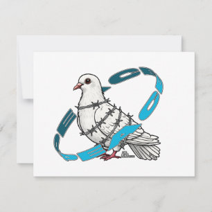 Dove of peace in Barbed Wire Embrace Invitation