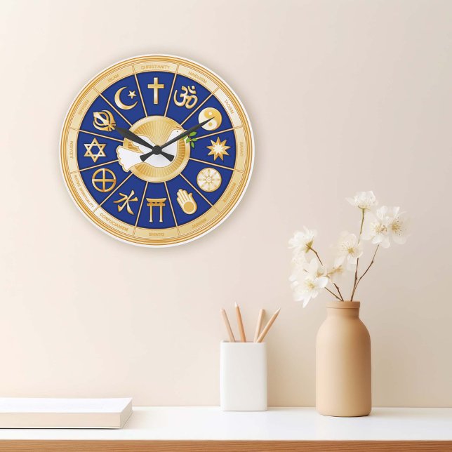 Dove of Peace Large Clock (Dove of Peace Clock. 
Inspirational time for peace, harmony, diversity and faith. )