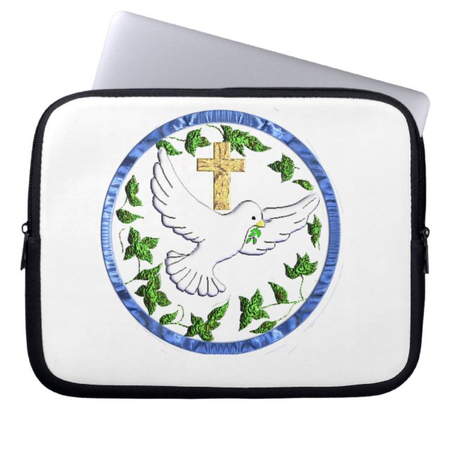 Dove of peace merchandise laptop sleeve (Front)