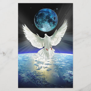 Dove of Peace over Earth from Space Stationery