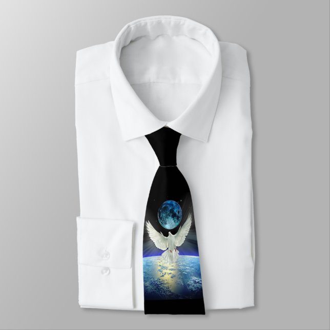Dove of Peace over Earth from Space Tie (Tied)