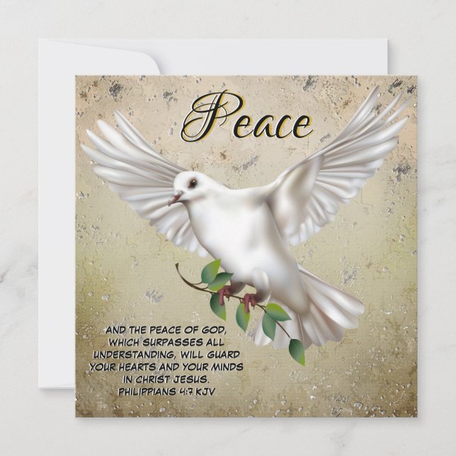 Dove of Peace Personalised Scripture Verse Card (Front)