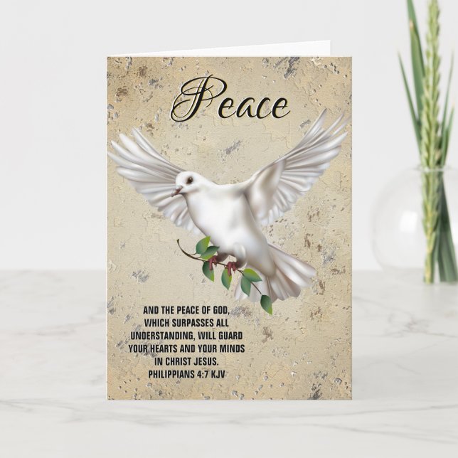 Dove of Peace Personalised Scripture Verse Card (Front)