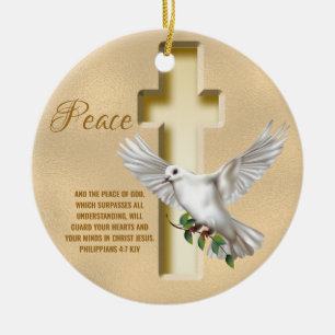 Dove of Peace Personalised Scripture Verse Ceramic Tree Decoration