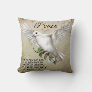 Dove of Peace Personalised Scripture Verse Cushion