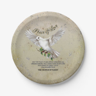 Dove of Peace Personalised Scripture Verse Paper Plate