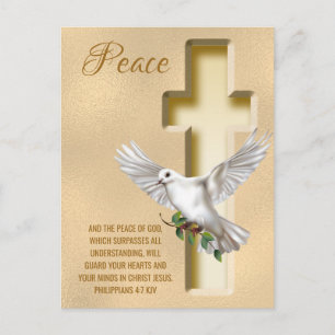 Dove of Peace Personalised Scripture Verse Postcard