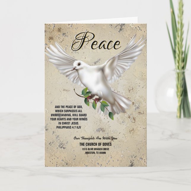 Dove of Peace Personalised Scripture Verse Programme (Front)