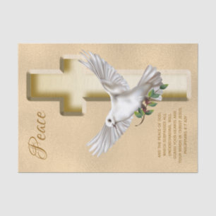 Dove of Peace Personalised Scripture Verse Tissue Paper