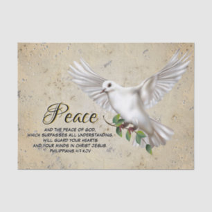 Dove of Peace Personalised Scripture Verse Tissue Paper