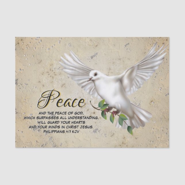 Dove of Peace Personalised Scripture Verse Tissue Paper (Front)