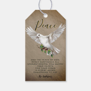 Dove of Peace Personalized Scripture Verse Gift Tags
