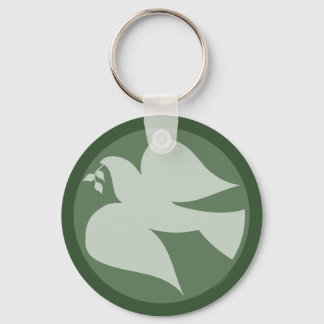 Dove of Peace Sign Key Ring
