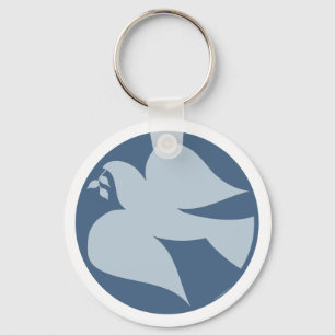 Dove of Peace Sign Key Ring