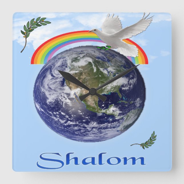 Dove of Peace  Square Wall Clock (Front)