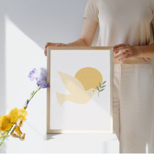 Dove of Peace with Olive Branch Poster