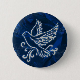 Dove on Blue Foil 6 Cm Round Badge