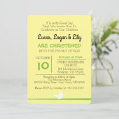 Dove on Branch Yellow Christening Invitation (Standing Front)